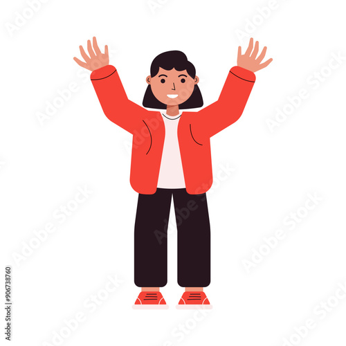 Woman celebrating indonesia independence day. Vector Illustration