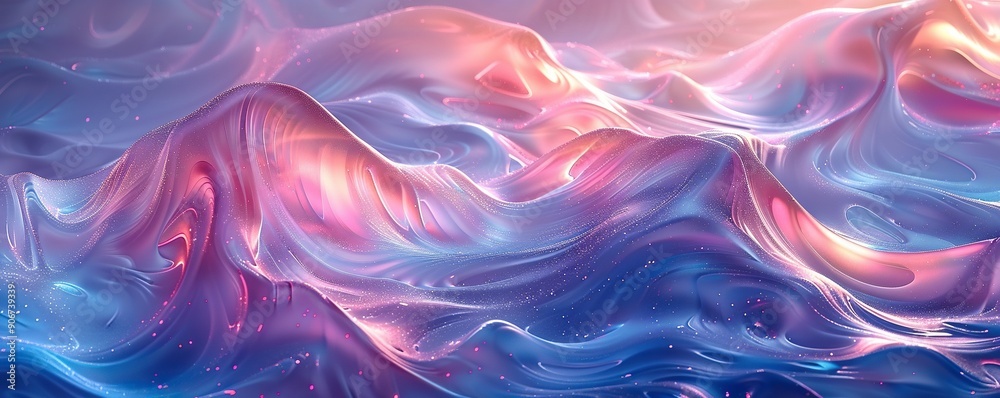 Obraz premium Abstract Swirling Liquid with Pink and Blue Hues