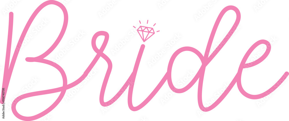 Bride wedding typography design on plain white transparent isolated background for card, shirt, hoodie, sweatshirt, apparel, tag, mug, icon, poster or badge Bride wedding typography design on plain white transparent isolated background for card, shirt, hoodie, sweatshirt, apparel, tag, mug, icon, poster or badge