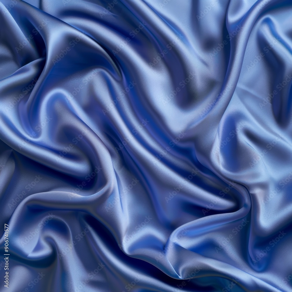 Fototapeta premium Elegant Blue Silk Fabric Background Offering a Smooth and Luxurious Texture with Copy Space for Design Flexibility