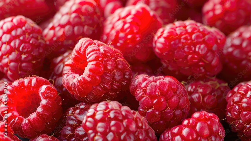 Close up pictures of ripe red raspberries Close up pictures of ripe red raspberries