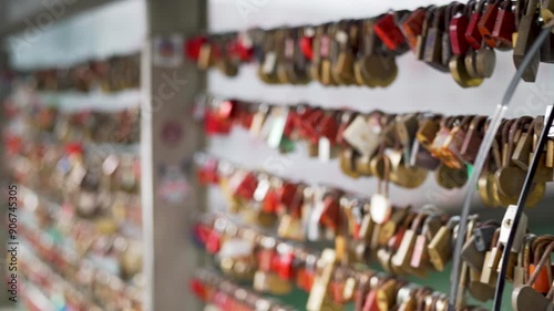 Wallpaper Mural Thousands of love locks on bridge railing Torontodigital.ca