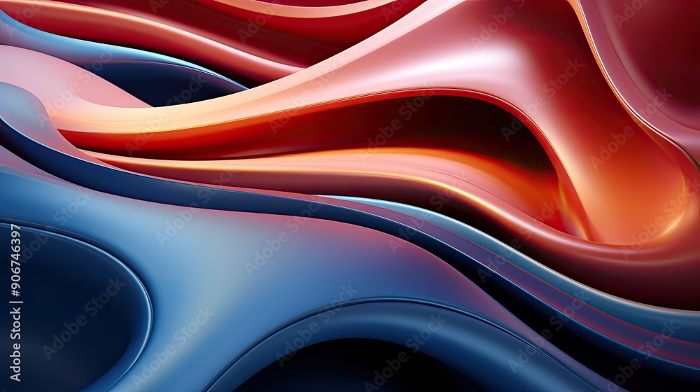 Fototapeta premium Abstract background with rounded lines, 3d render 