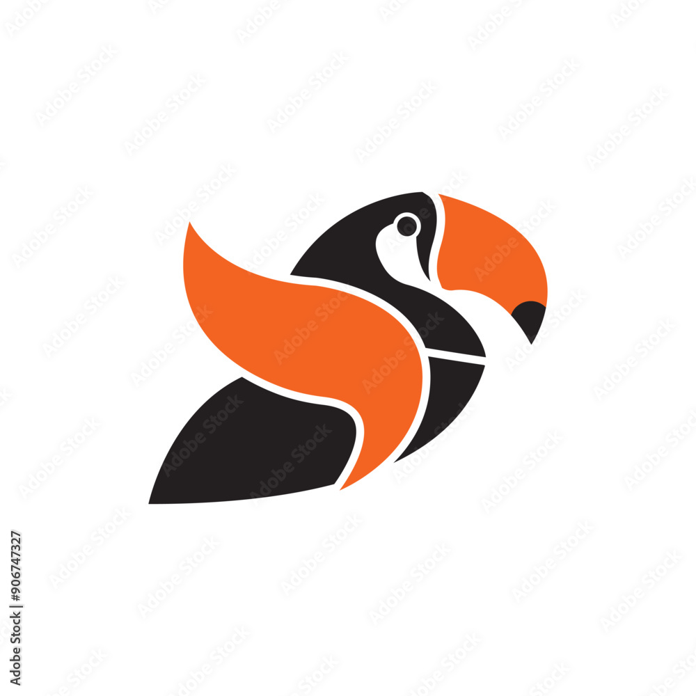 Obraz premium Toucan Bird Logo Design. Simple and Modern. Vector illustration