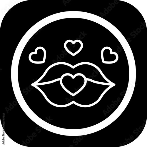 Lips Kiss Icon Design