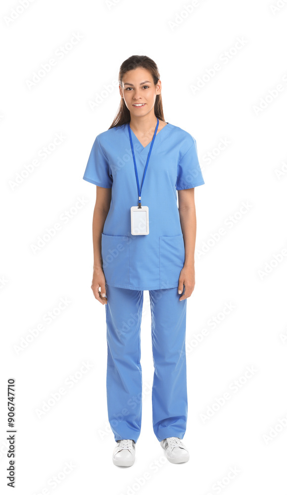 Smiling nurse in uniform on white background Smiling nurse in uniform on white background