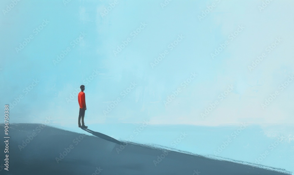 A Lone Figure Against a Vast Sky A Lone Figure Against a Vast Sky