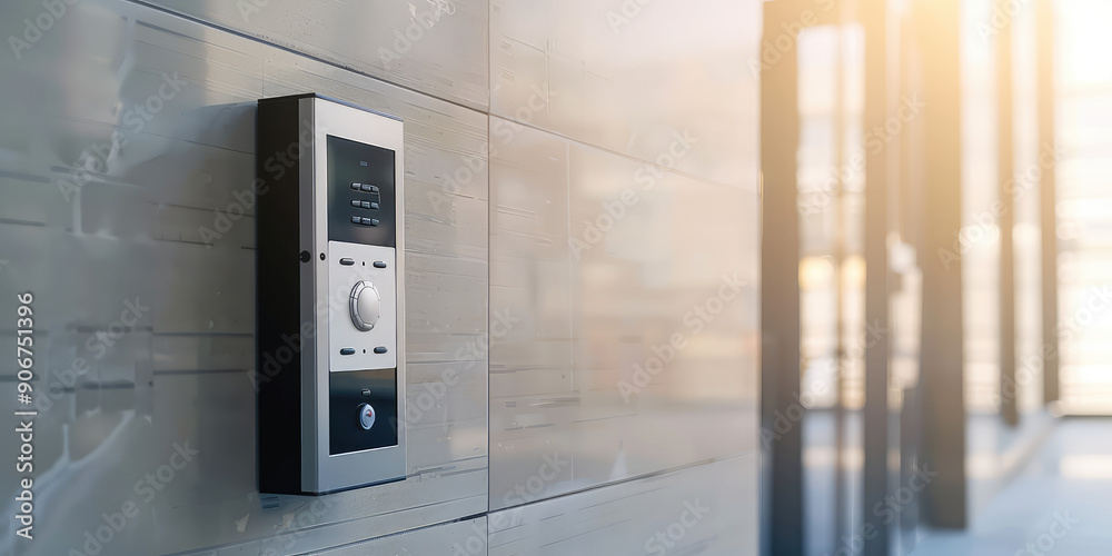 Modern video intercom at the entrance to the apartment door. Video doorbell to the house. Modern video intercom at the entrance to the apartment door. Video doorbell to the house.