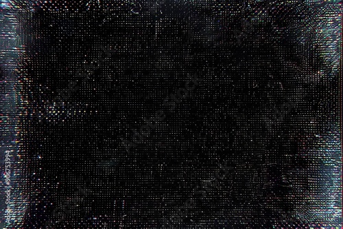 Retro-inspired, dark green, black, and purple VHS noise pattern. photo