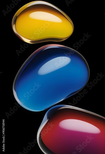 Colorful Abstract Liquid Drops