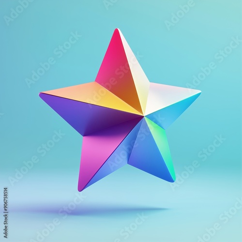 Colorful Geometric Star in Abstract Design