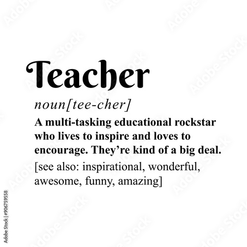 Teacher Definition Vector Design on White Background