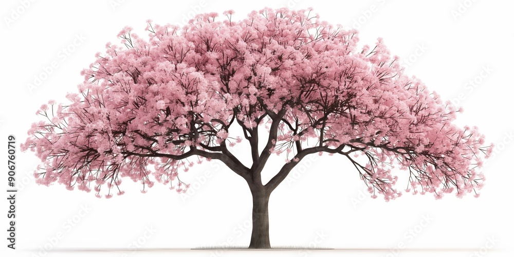Obraz premium A cherry tree in spring, with pink blossoms showcasing nature's beauty and seasonal charm.