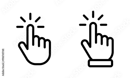 Click hand cursor icon set