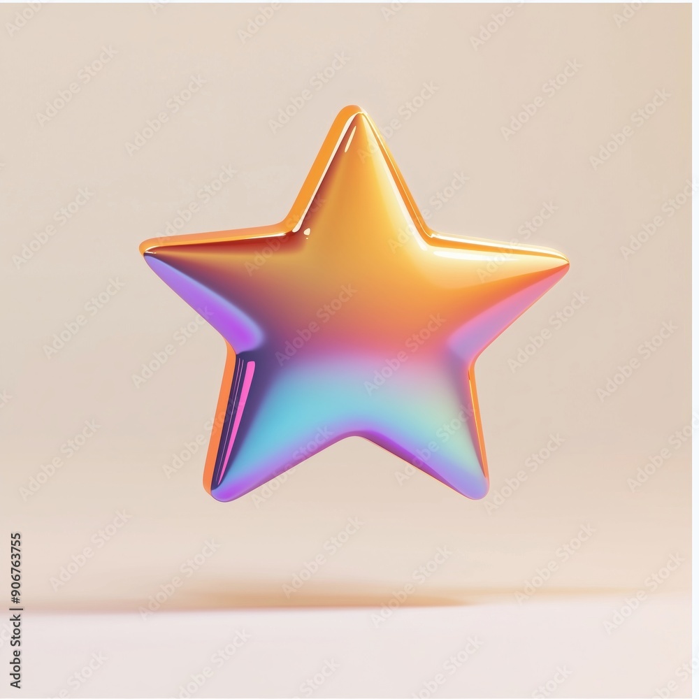 Colorful Glossy Star Shape in a 3D Design Colorful Glossy Star Shape in a 3D Design