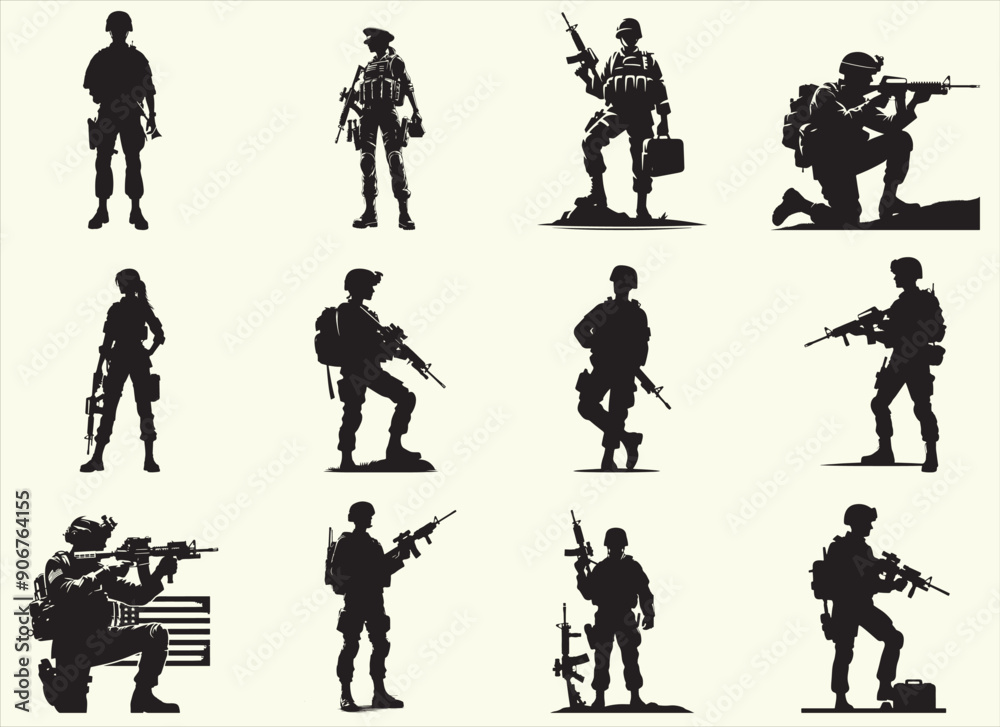 Soldier Silhouette Vector Illustration Soldier Silhouette Vector Illustration
