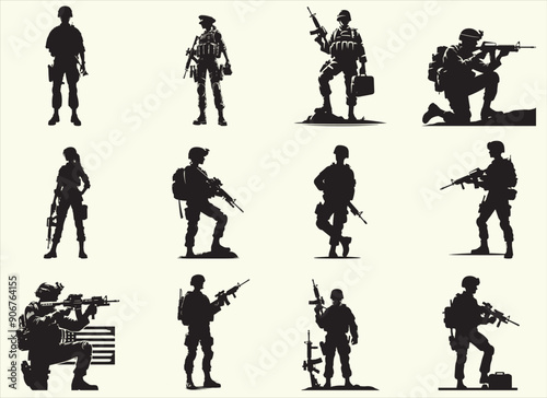 Soldier Silhouette Vector Illustration