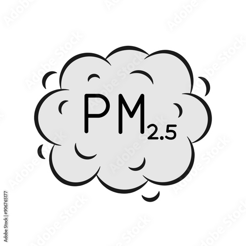 PM 25 dust cloud icon. Clipart image isolated on white background