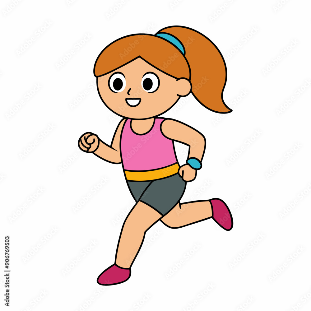 Girl with a fitness tracker, going for a run Girl with a fitness tracker, going for a run