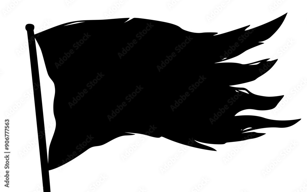 Blank torn pirate flag icon. Clipart image isolated on white background