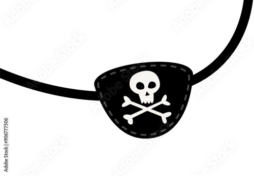 Pirate eye patch icon. Clipart image isolated on white background