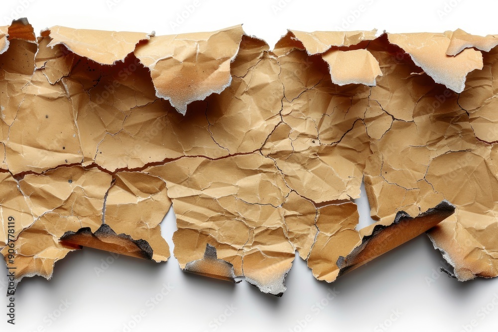 Torn and Crumpled Brown Paper Texture