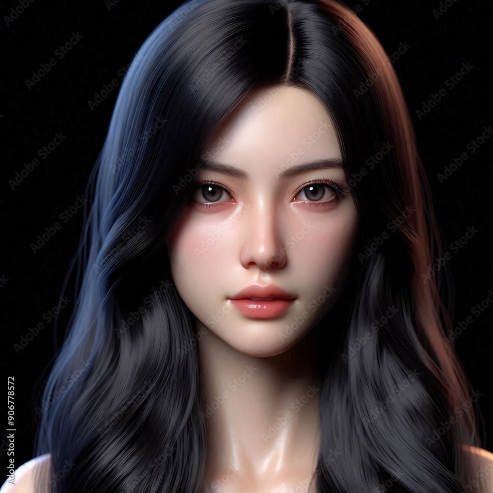 Fototapeta premium beautiful female with black background
