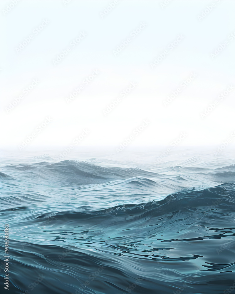 The ocean is calm and peaceful, with a few waves breaking on the shore