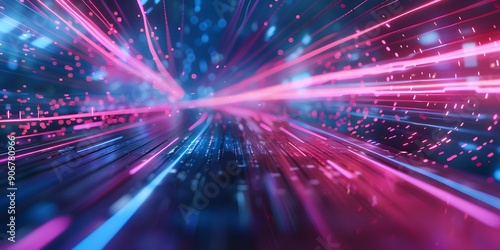 Digital technology speed connect blue green background  high-tech circuit board or futuristic interface