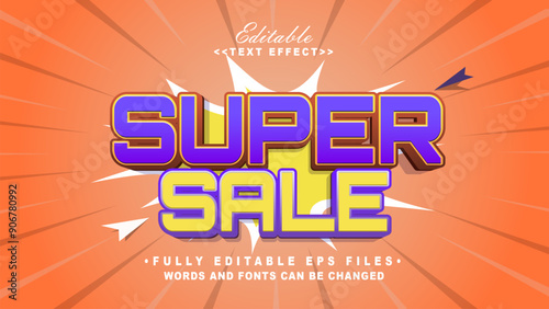 editable super sale text effect.typhography logo