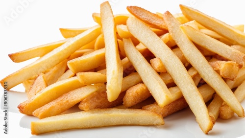 fast food french fries on a white background
