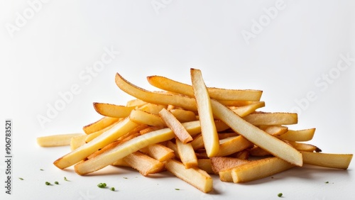 fast food french fries on a white background