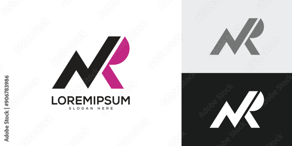 Letter NR Logo Vector Minimal Design Template. Letter NR Logo Vector Minimal Design Template.