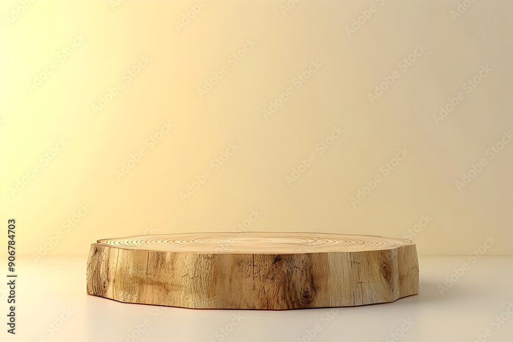 Maple Wood Podium Display Stand on Pale Yellow Background Maple Wood Podium Display Stand on Pale Yellow Background