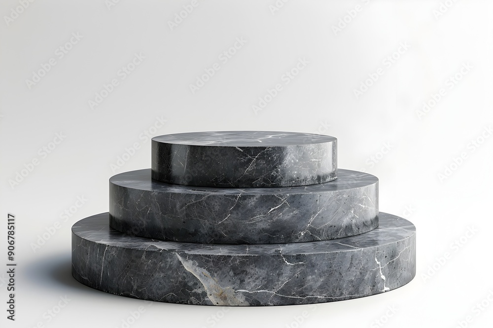 Sleek Obsidian Podium Display on White Background 3D Rendering Sleek Obsidian Podium Display on White Background 3D Rendering