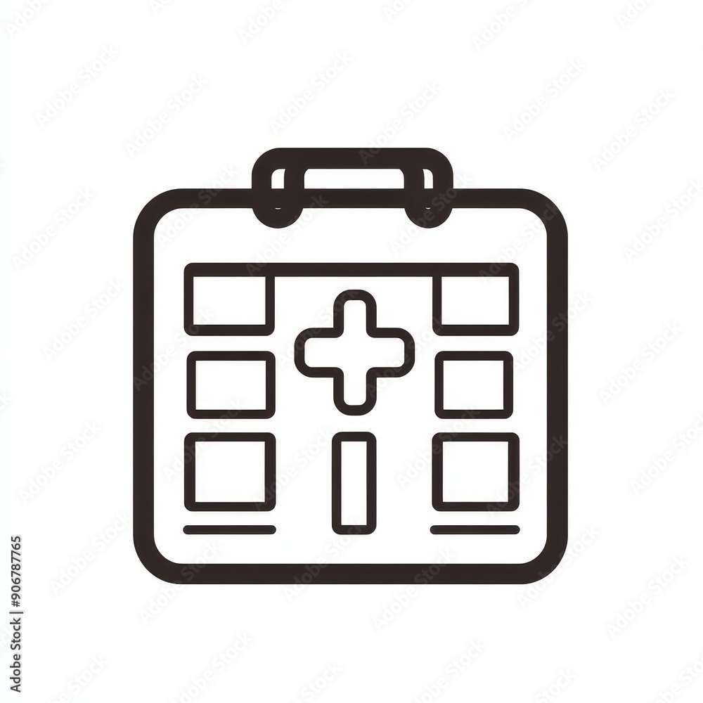 Isolated white background with modern appointment icon. Isolated white background with modern appointment icon.