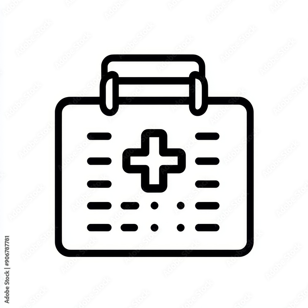 Isolated on a white background, a modern medical appointment icon. Isolated on a white background, a modern medical appointment icon.