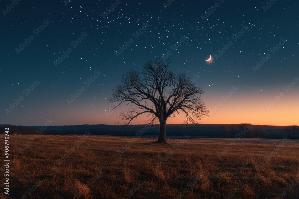 Lone Tree Under a Starry Sky Lone Tree Under a Starry Sky