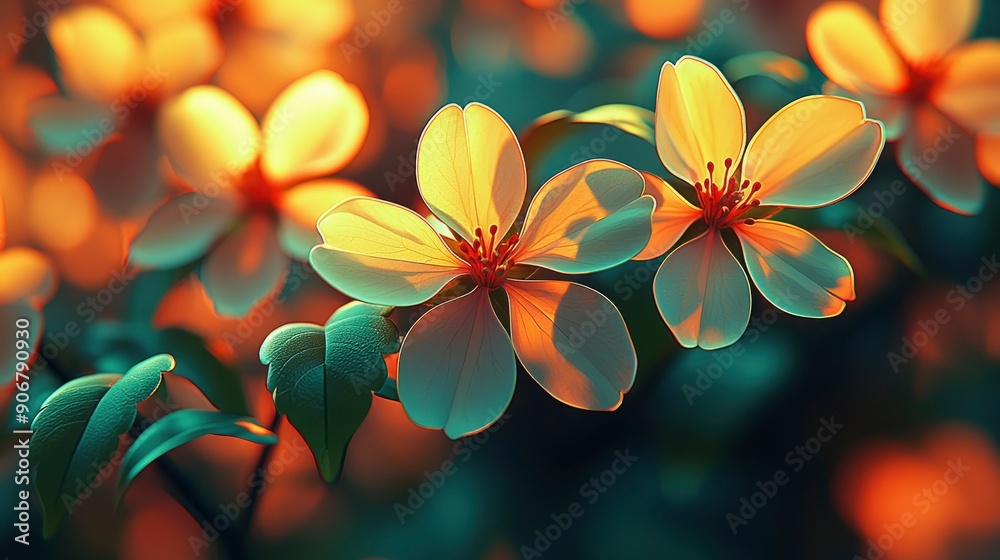 Delicate Yellow Flowers in Soft Light Delicate Yellow Flowers in Soft Light