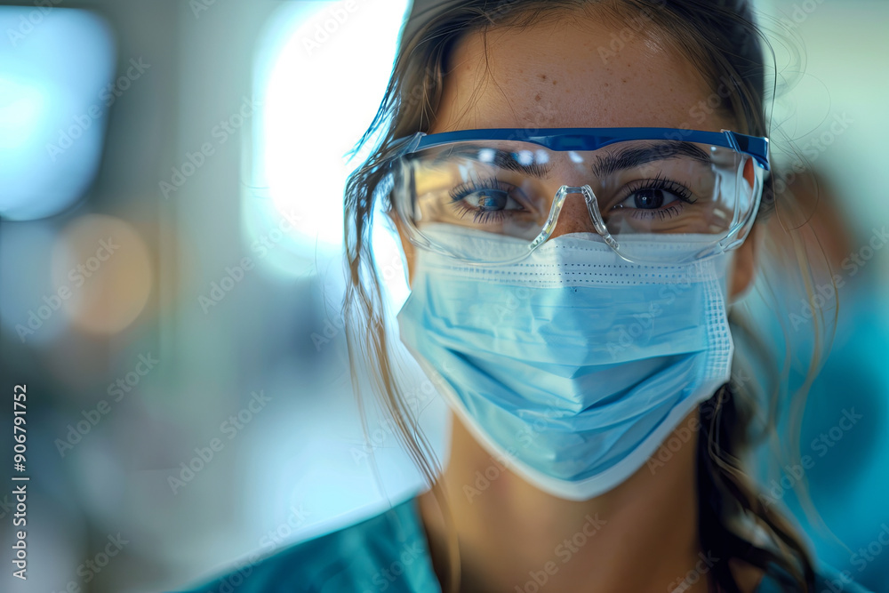 Smiling female medical worker Smiling female medical worker