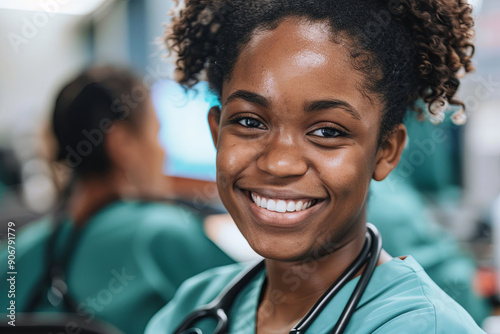 Smiling female medical worker