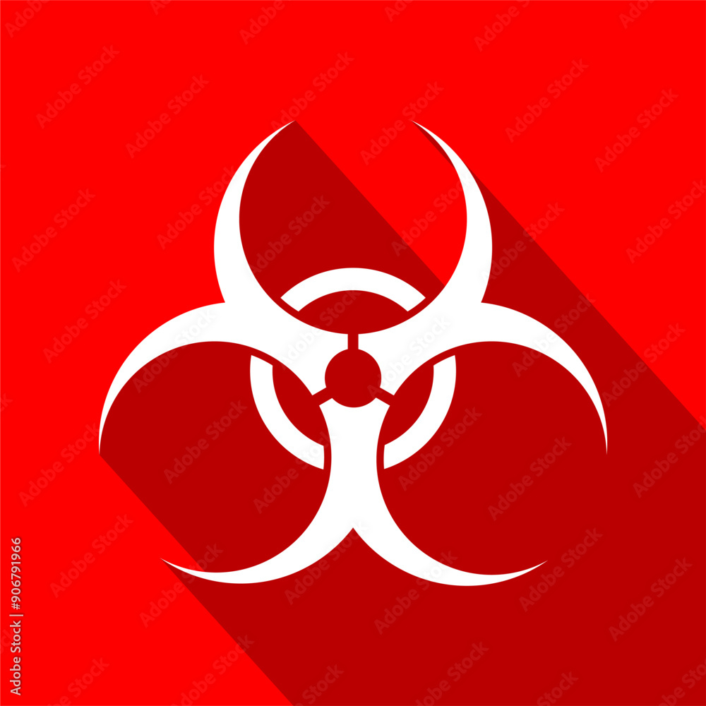 Biohazard warning sign or symbol, caused by biological microorganisms, viruses or toxins. Simple flat vector caution sign Danger Biological waste threat warning. Medical Waste Biohazard warning sign or symbol, caused by biological microorganisms, viruses or toxins. Simple flat vector caution sign Danger Biological waste threat warning. Medical Waste