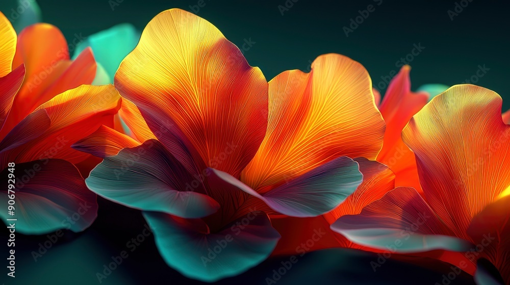 Closeup of Vibrant Orange and Yellow Flower Petals Closeup of Vibrant Orange and Yellow Flower Petals