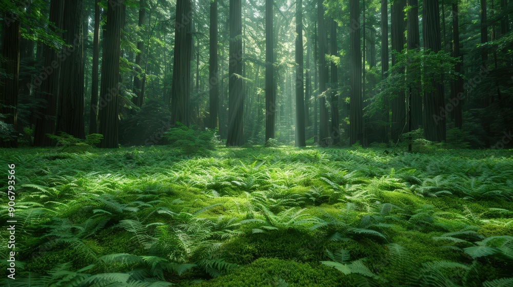 Fototapeta premium Enchanted Forest: A Verdant Oasis of Tranquility