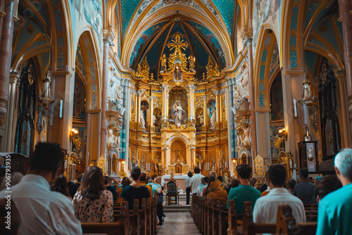 People at church during holy mass