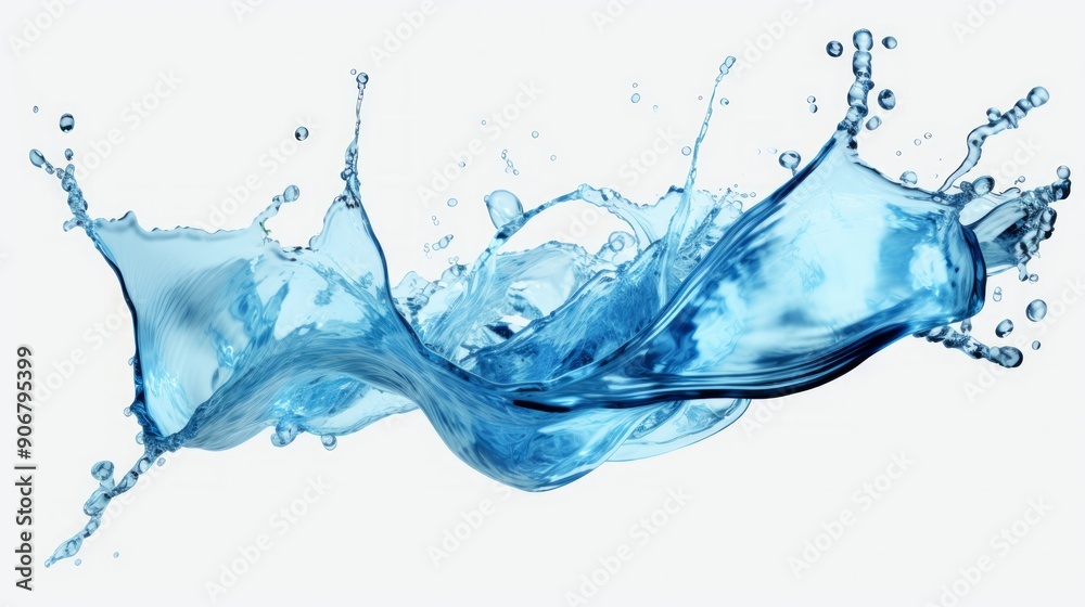 Water splash isolated on white background beautiful splashes a clean water. Neural network ai generated art Water splash isolated on white background beautiful splashes a clean water. Neural network ai generated art