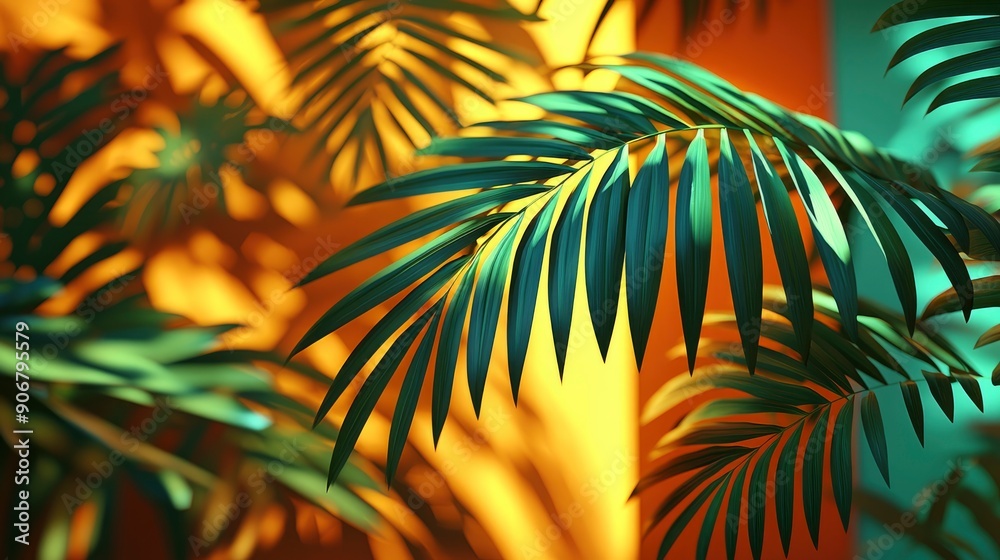 Palm Leaves with Sunlit Shadows Palm Leaves with Sunlit Shadows