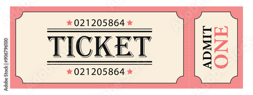 Admit one ticket template for cinema, movie, circus, party, event, theater and more