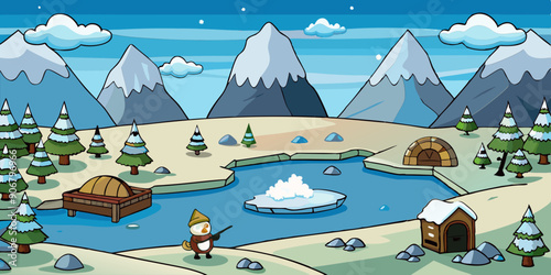 Tundra Scene Vector Illustration