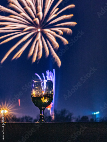 1 January 2009, Jakarta, Indonesia, South East Asia, Fireworks on new year night.